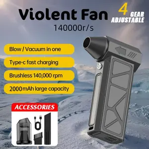Compressed Air Duster, Handheld Car Vacuum/Air Blower& Pump, 4 Gear Adjustable Electric Air Duster/Car Vacuum Cleaner, Keyboard Duster with LED Light, Air Blower for Computer, Snow Removal in Winter, Portable Vacuum