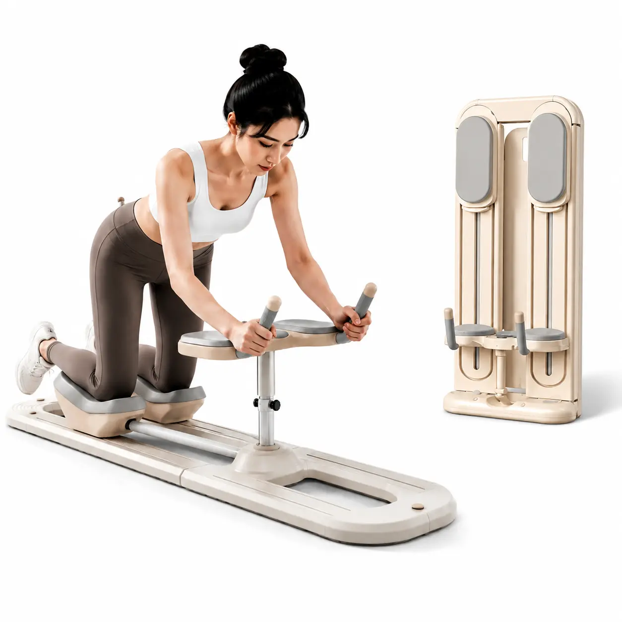SEANLEECORE Home Workout Crawling Trainer - Adjustable Height Fitness Equipment with LED Screen, Quiet Operation, Foldable Design, Flexibility Training, Lumbar Spine Health Improvement
