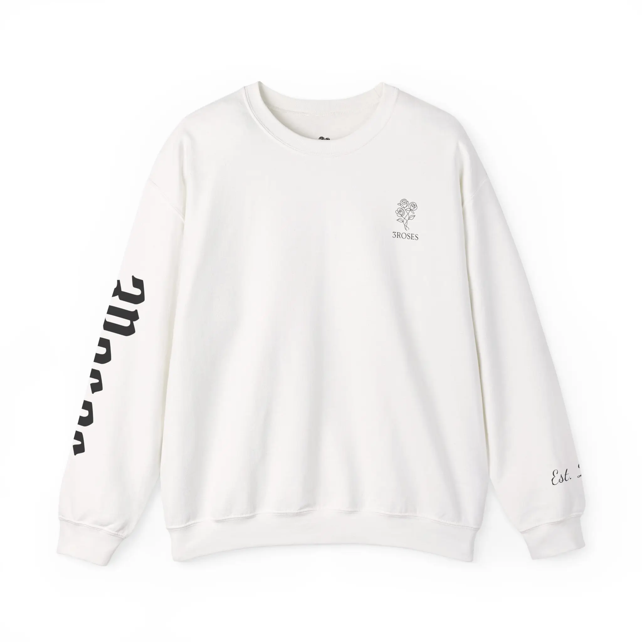 3ROSES CLOTHING BRAND EXCLUSIVE SHOP ICELAND CREATED NIC. MADE Chic Floral Crewneck Sweatshirt, Cozy Fashion, Unisex Apparel, Everyday Wear, Gift for Her, Casual Style