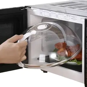 Reusable Microwave Splatter Cover with Handle, Clear Splash Cover, Modern Kitchen Tool, Food Storage Lid, Essential Kitchen Accessory, Durable and Easy to Clean