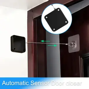 2pcs-Black Door Closer, Heavy Duty Hydraulic Automatic Door Closer Device, Adjustable Spring Force for Commercial & Residential Use, Easy Installation