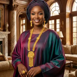 Jalzy Long Arabic Design Necklace Set with Matching Earrings and Tassel for Elegant Outfits