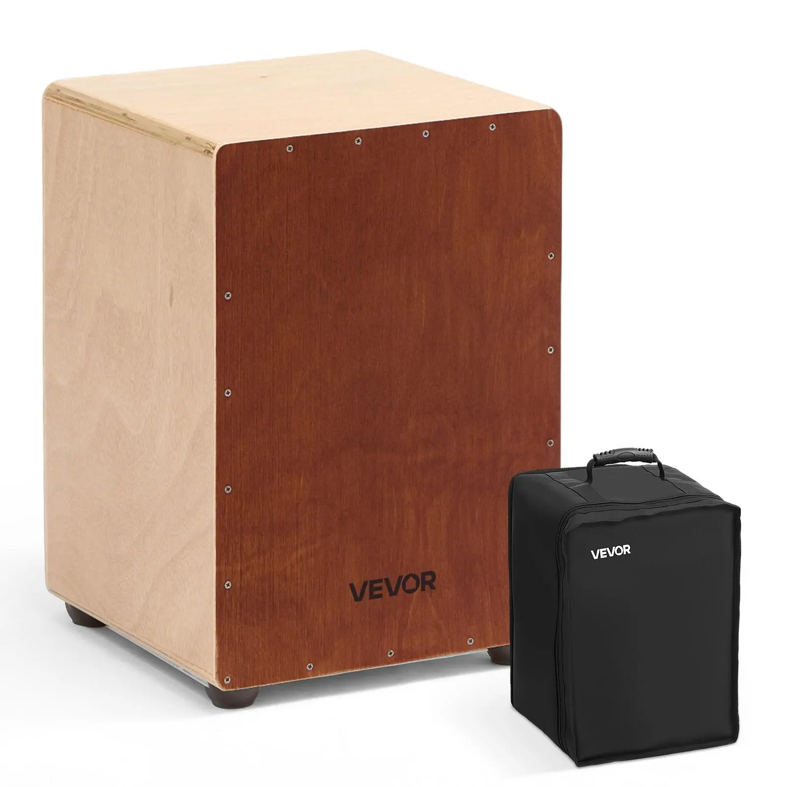 【DealsForYouDays】VEVOR Durable Adjustable Birchwood Cajon Box Drum, Multifunction Percussion Instrument with Snare Wires, Includes Travel Bag