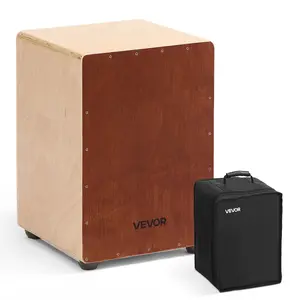 VEVOR Cajon Box Drum Wooden Birchwood Percussion Instrument Snare Wires Travel Bag