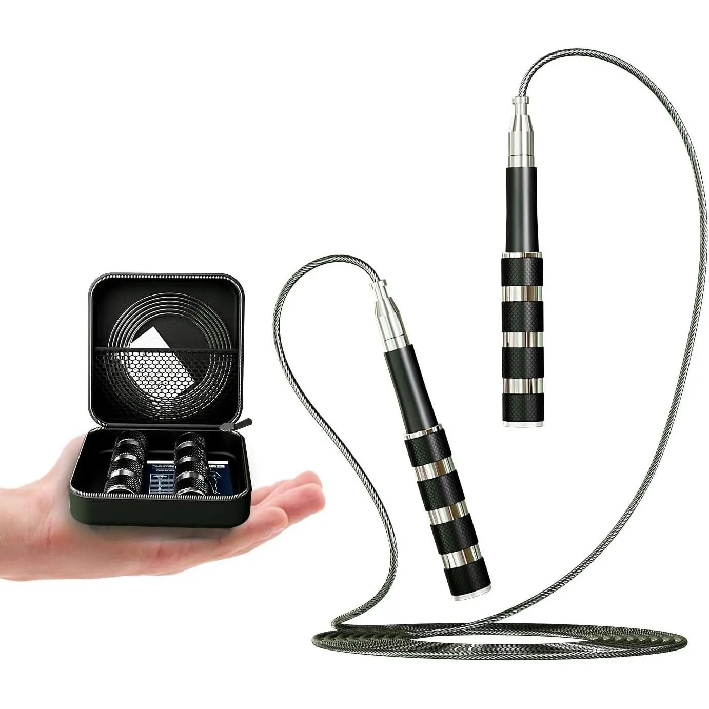 Speed Jump Rope - -Free Foldable Grip Skipping Rope for Fitness, Boxing & Cardio - Durable PVC  for Men Women Yifanyou Sports