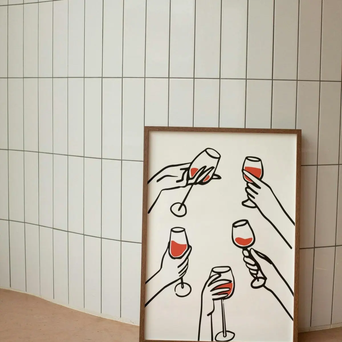 Modern Wine Print, Cheers Print, Wine Bottle Poster, Funny Kitchen Decor, Bar Cart Wall Art, Retro Wine Poster, Room Decor, Unframed