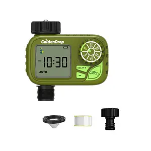 Goldendrop Sprinker Timer, IPX6 Waterproof Water Timer, Water Hose Timer with Large LCD Screen Automatic Watering for Garden,Lawn, Yard（Batteries are not included）