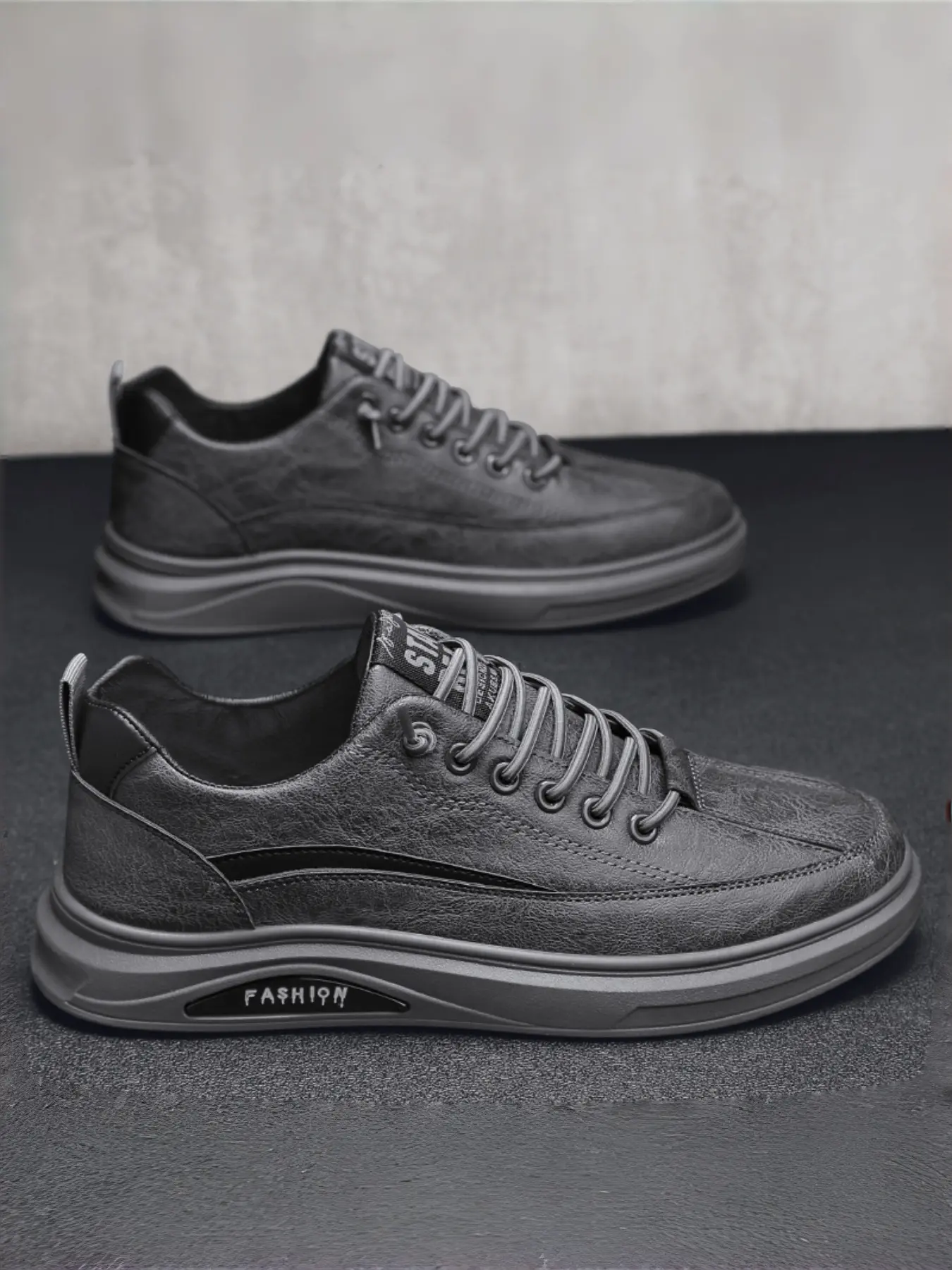 Mens Black Waterproof Leather Shoes | Slip-Resistant, Nonslip Trainers & Breathable | Versatile Classic Business Casual Dress Shoes Walking Shoes Athletic Sneaker Sports Shoes Athletic Casual Footwear Shoes Sneakers