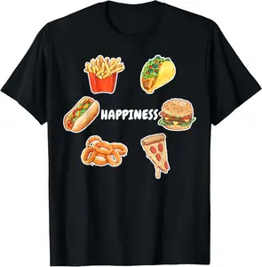 100% Cotton Funny Junk Food Happiness T-Shirt