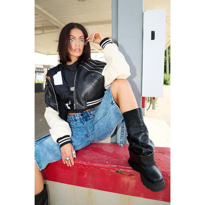 AZALEA WANG MATE BLACK RUCHED BOOT