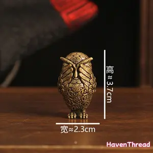 3PCSbronzeVintage Solid Brass Owl Statue Ear Covering Animal Sculpture for Desktop Home Office Decor Bookshelf Decoration Unique Gift Ideas, Decor Items, Home Decor Items Rustic Design Art Figurine