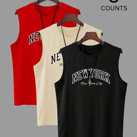 Men's Letter Print Tank Top, Quick Drying Breathable Sleeveless Vest, Casual Lightweight Sporty Top for Gym Workout Running, Men's Clothes for Summer, Casual Sports Top, Sleeveless Gym Tops