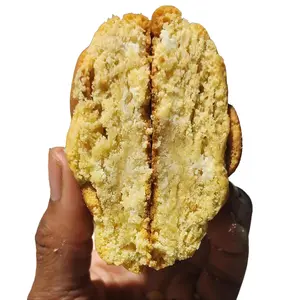 UniCookies Banana Pudding Cookie with a Salted Macaron Baked Inside - Single, 3-Pack, 6-Pack - Warm Ready To Eat Summer Snacks with Wafers Soft and Tasty Dessert