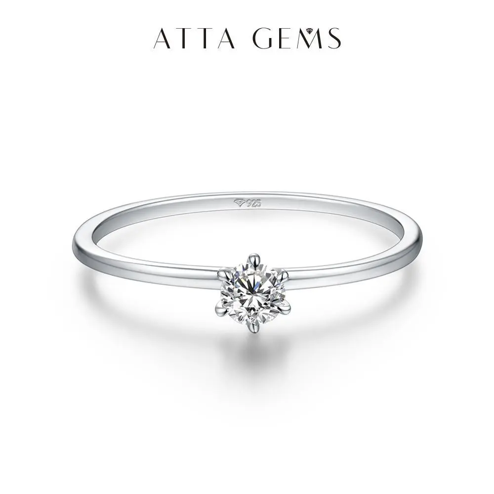 Synthetic Moissanite Ring D VVS1 Color 0.2 Carat Ring s925 Sterling Silver Party Gift Fine Jewelry R002, Solitaire Ring summerwins