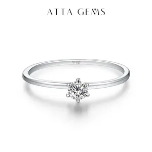 Synthetic Moissanite Ring D VVS1 Color 0.2 Carat Ring s925 Sterling Silver Party Gift Fine Jewelry R002