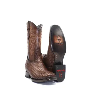 2565003550 - Vaquero Signature Men's Wide Toe Boots Petatillo Cafe Difuminado