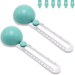 2PCS Circular Cutting Tool for Card Paper Featuring Six Interchangeable Blades, This Adjustable Rotating Cutter Is Ideal for Crafts, Card Creation, And Scrapbooking