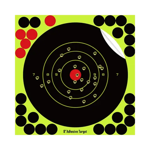 50 Pack Adhesive Target Paper, 8 Inch Adhesive Bull‘s eye Shooting Target Stickers
