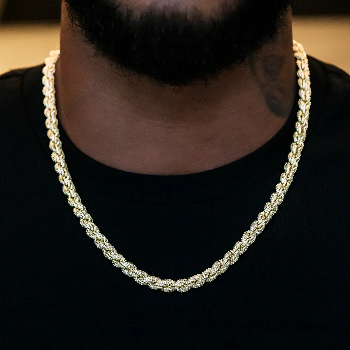 GLD Diamond Rope Chain in Yellow Gold- 8mm #TikTokShopBackToSchool