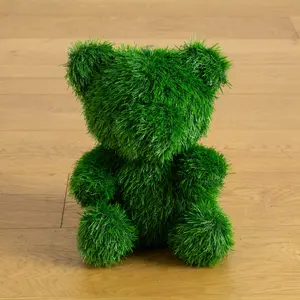 14" UV Resistant Artificial Grass Garden Plush Topiary Bear (Indoor/Outdoor)