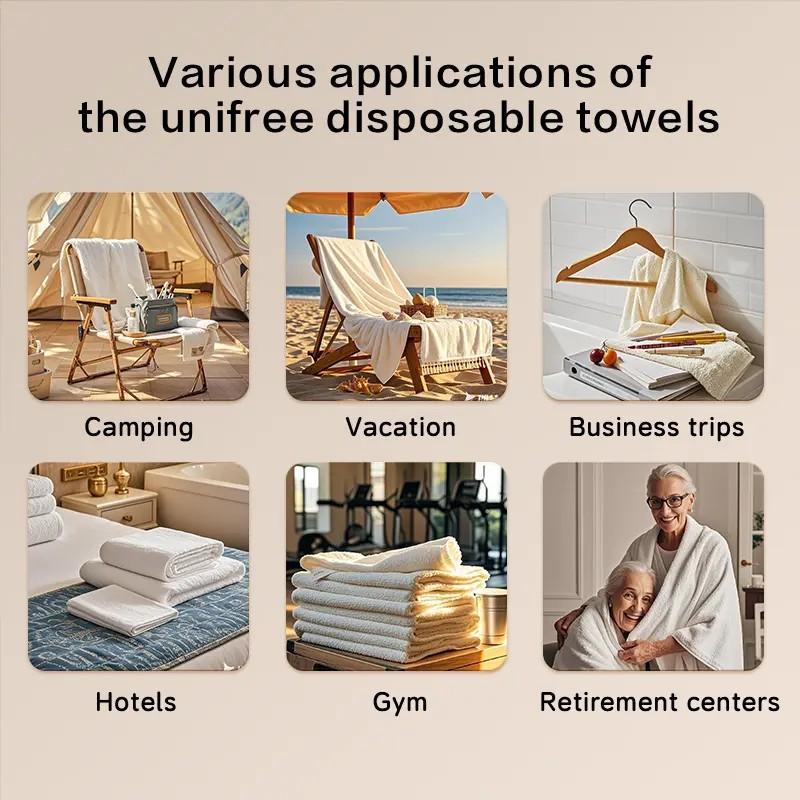 Disposable Bath Towels, 10 Pack 55" x 27.5" Ultra Soft, Quick Dry Disposable Towel, Portable Travel Towel for Hotel Camping Beach Swimming Gym Sauna , Personal Care Pet Towels Disposable Bath Towels, 10 Pack 55" x 27.5" Ultra Soft, Quick Dry Disposable Towel, Portable Travel Towel for Hotel Camping Beach Swimming Gym Sauna , Personal Care Pet Towels