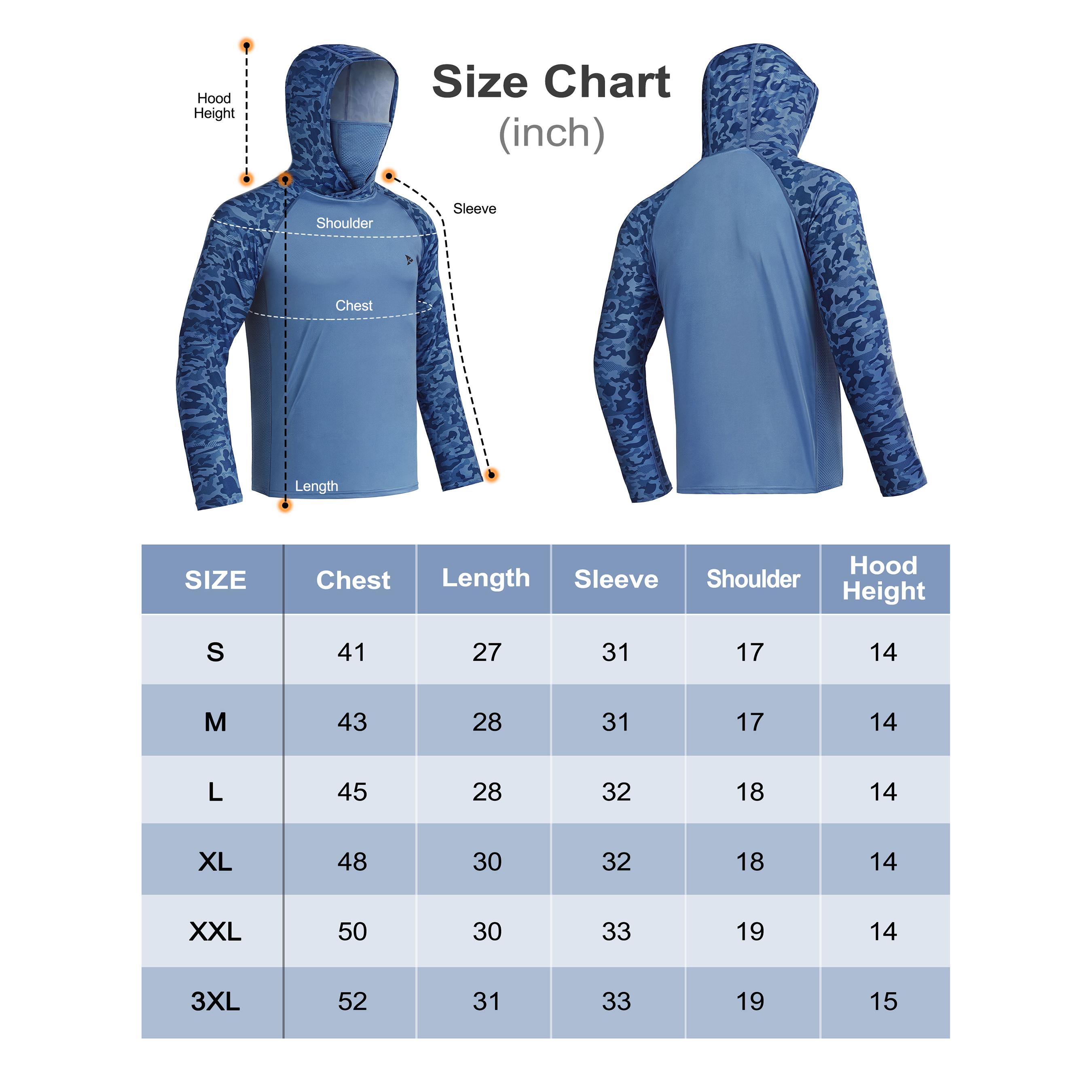 RODEEL 915 Sun Hoodie Shirts w/ Mask Neck Gaiter Men UPF 50+ UV Protection Long Sleeve Lightweight Quick Dry Moisture Wicking Breathable Cooling Activewear for Outdoor Sport Gym Fishing Hiking Roofing Landscaping Construction, Holiday Gift