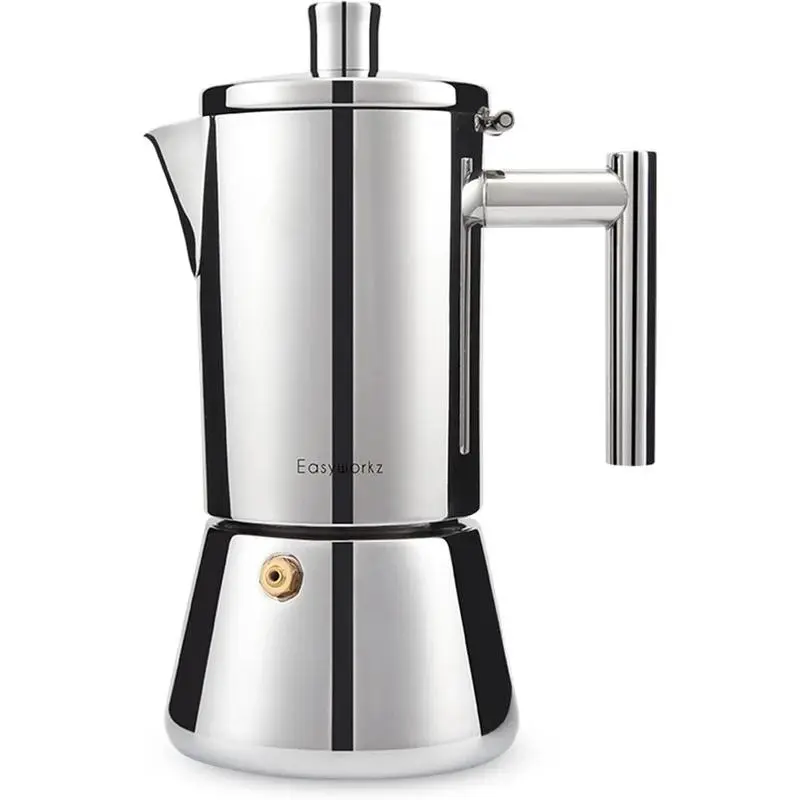 Espresso Maker Stainless Steel Italian Coffee Machine Maker 4Cup 6.8 oz Induction Moka Pot