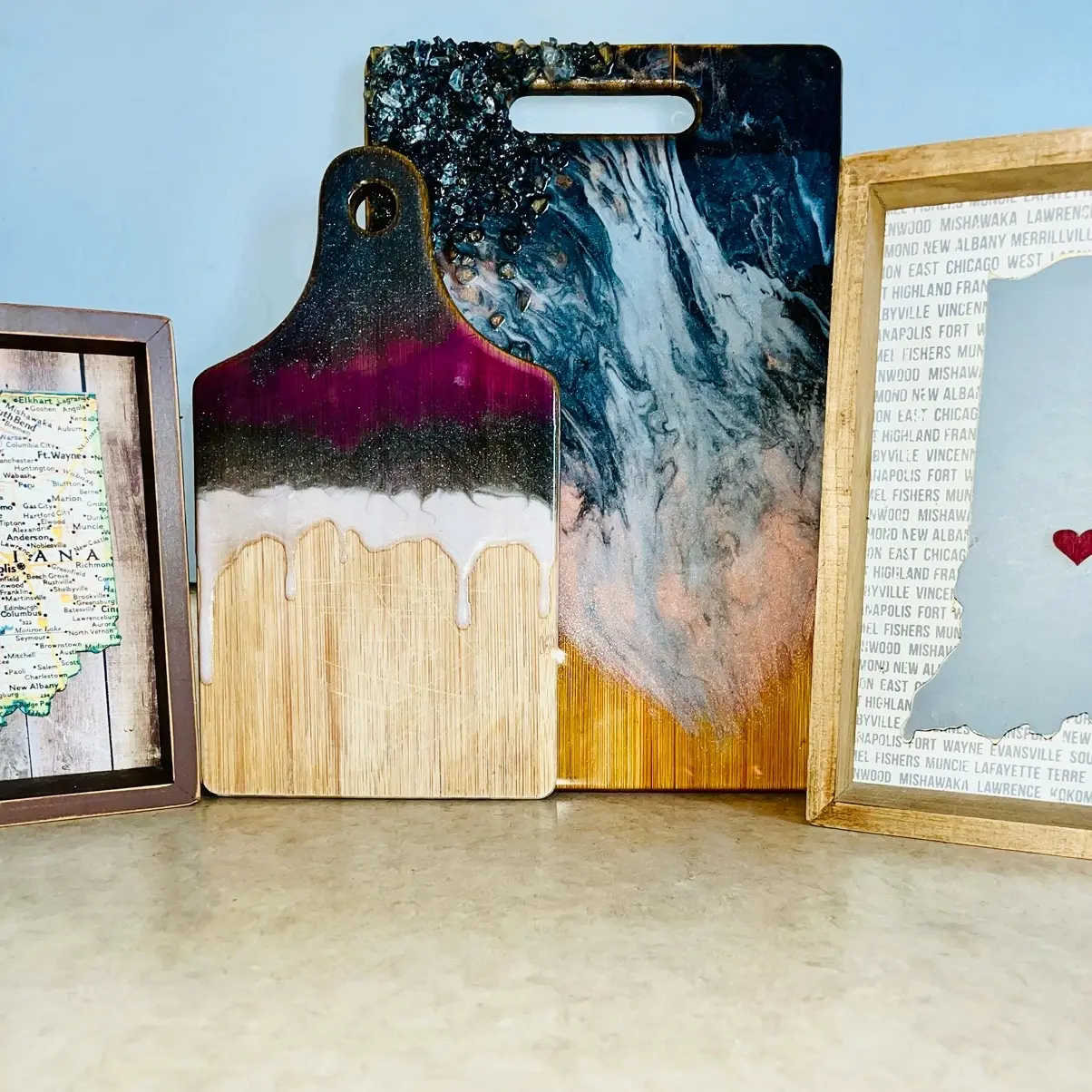 HoosierResinWorx Custom Resin Cutting/Serving Boards for Holiday Gatherings and Everyday Decor wall