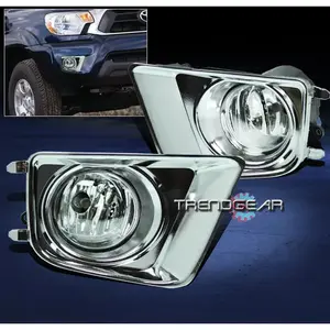 FOR 2012-2015 TOYOTA TACOMA TRUCK BUMPER FOG LIGHT W/CHROME COVER+HARNESS+SWITCH