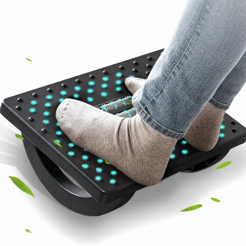 Foot Rest for Under Desk at Work - Ergonomic Foot Stools for Under Office Desk - Rocking Footrest with Roller Massager - Leg Rest for Chair, Computer Gaming -13" L x 9.6" W x 5" H