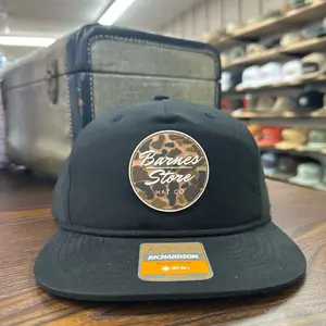 Camo Rubber Patch Rope Hat - Black