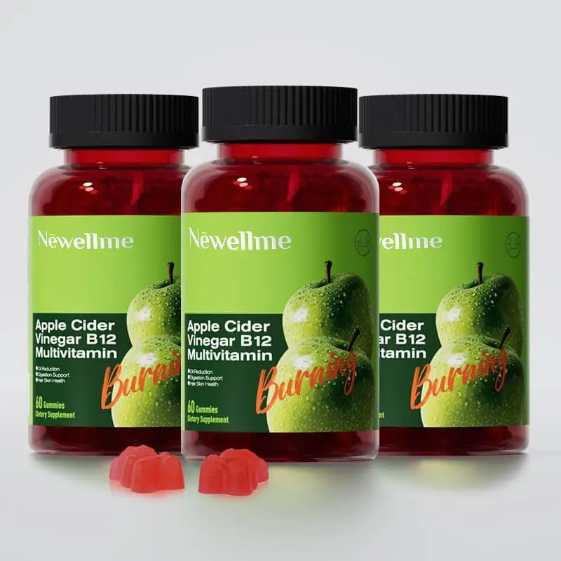 Apple Cider Vinegar Gummies B12 Multivitamin,ACV Supplement Gummy Vitamins,Vegetarian Supplement for Women & Men,Non GMO,Support Normal Energy Levels