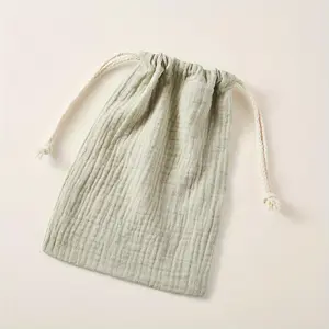 1pc Cotton Drawstring Bag, Cotton Pouch, For Storage, Travel, Gym, Sports, Multipurpose 9inx 17.78cm, Reusable And Durable