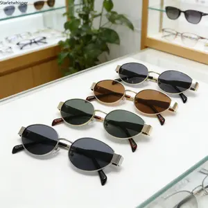 4PCS Oval & Small Round Metal Sunglasses for Women, Y2K Trendy Retro Fashion Shades with UV400 Protection, Lightweight Stylish Eyewear Ideal for Beach, Travel, Vacation & Daily Street Style Outfits