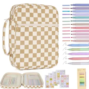 Bible Cover Case for Women Corduroy Case for Girls Checkered Large Bible Cover with Handle Bible Study Supplies Accessories Christian Gifts for Women