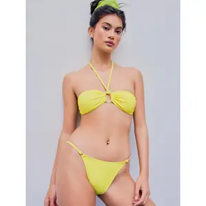 Cider Halter Solid Ring Linked Bikini Swimsuit SwimWeek