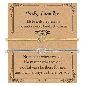 2pcs/set Matching Bracelets for Couples Love Knot Pinky Promise Soulmate Relationship Friendship Bracelets Forever Infinity Jewelry Gifts for Women Men Her Him Valentines Day Gift