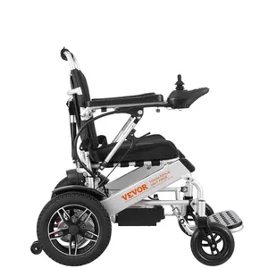 VEVOR Electric Wheelchair for Adults Seniors, 300 lbs Weight Capacity, 17.7 in Width Lightweight Foldable Motorized Power Wheelchairs, Long Range All Terrain Aluminum Alloy Chair, Adjustable Backrest