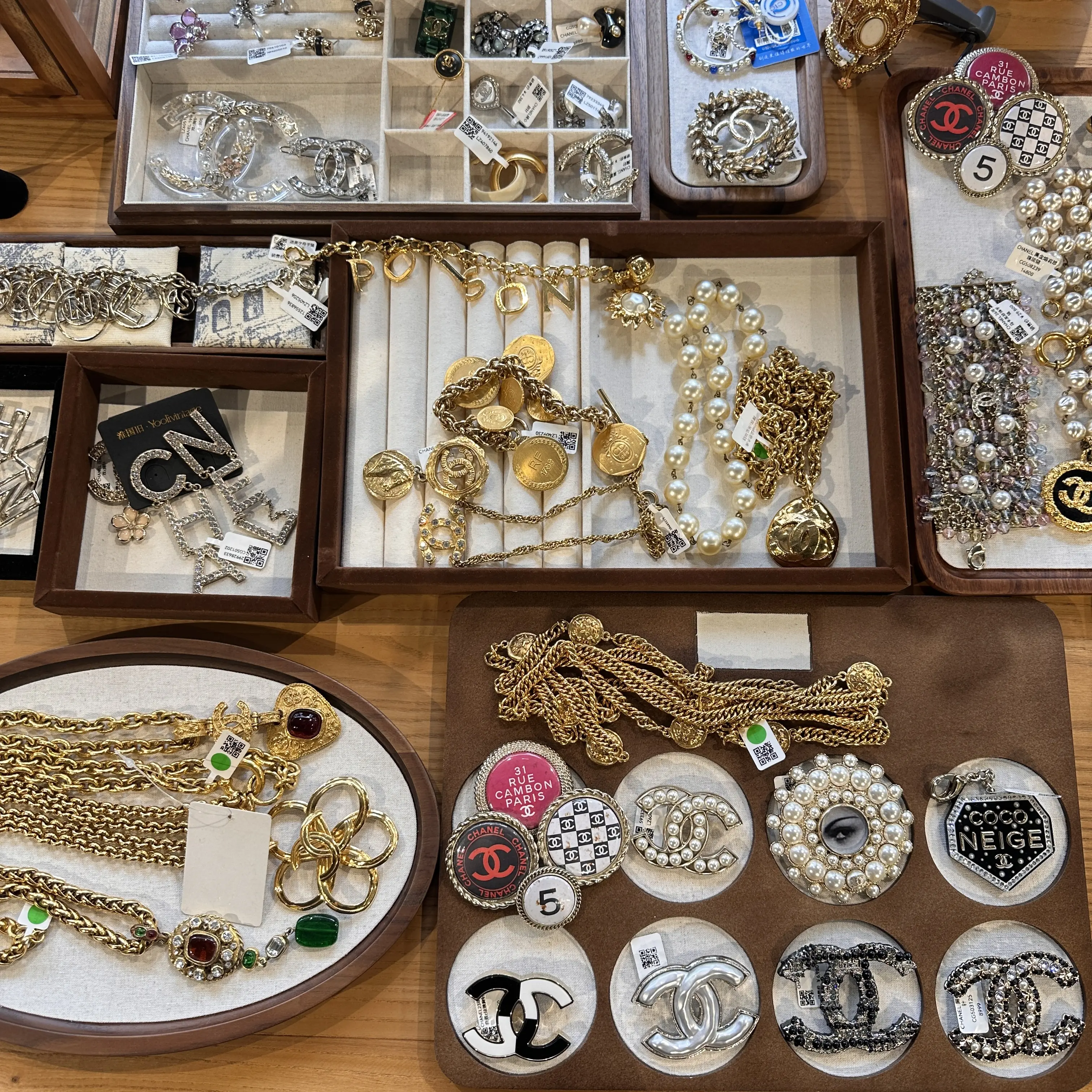 Pre-owned Pre‑Owned Vintage Chanel Mixed Jewelry Collection, CC Brooches Necklaces & Bangles