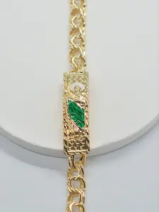 14k Gold Plated Saint Jude Religious Bracelet, Unisex Daily Commute Jewelry, Religious Memorial Gift, Holiday Accessories, High Quality Bracelet, Elegant Jewelry Bracelet
