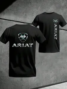 Men's Ariat Print T-Shirt, Casual Long Sleeve Top, Comfortable Fit for Daily Wear, Ideal for Home & Leisure Activities