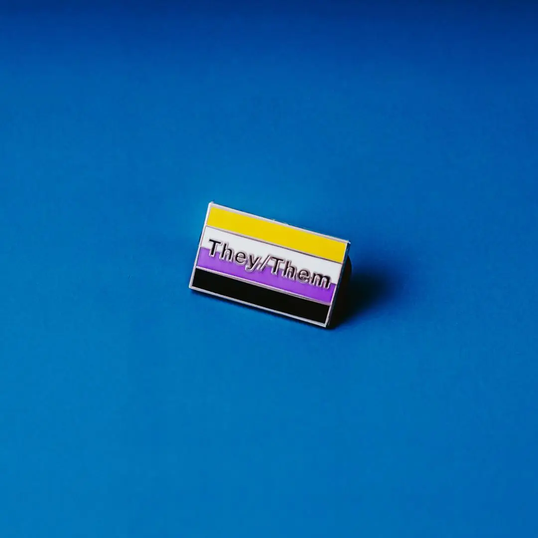 Nonbinary They/Them Pride Flag Pronoun Pin