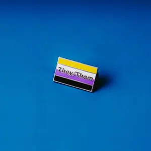 Nonbinary They/Them Pride Flag Pronoun Pin