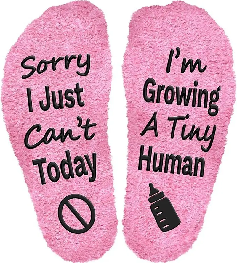 Funny Pregnancy Socks “Sorry I Can’t Today I’m Growing a Tiny Human” – Mom to Be Gift, Pregnant Mom Socks, Expecting Mother Gift Allthingsaura