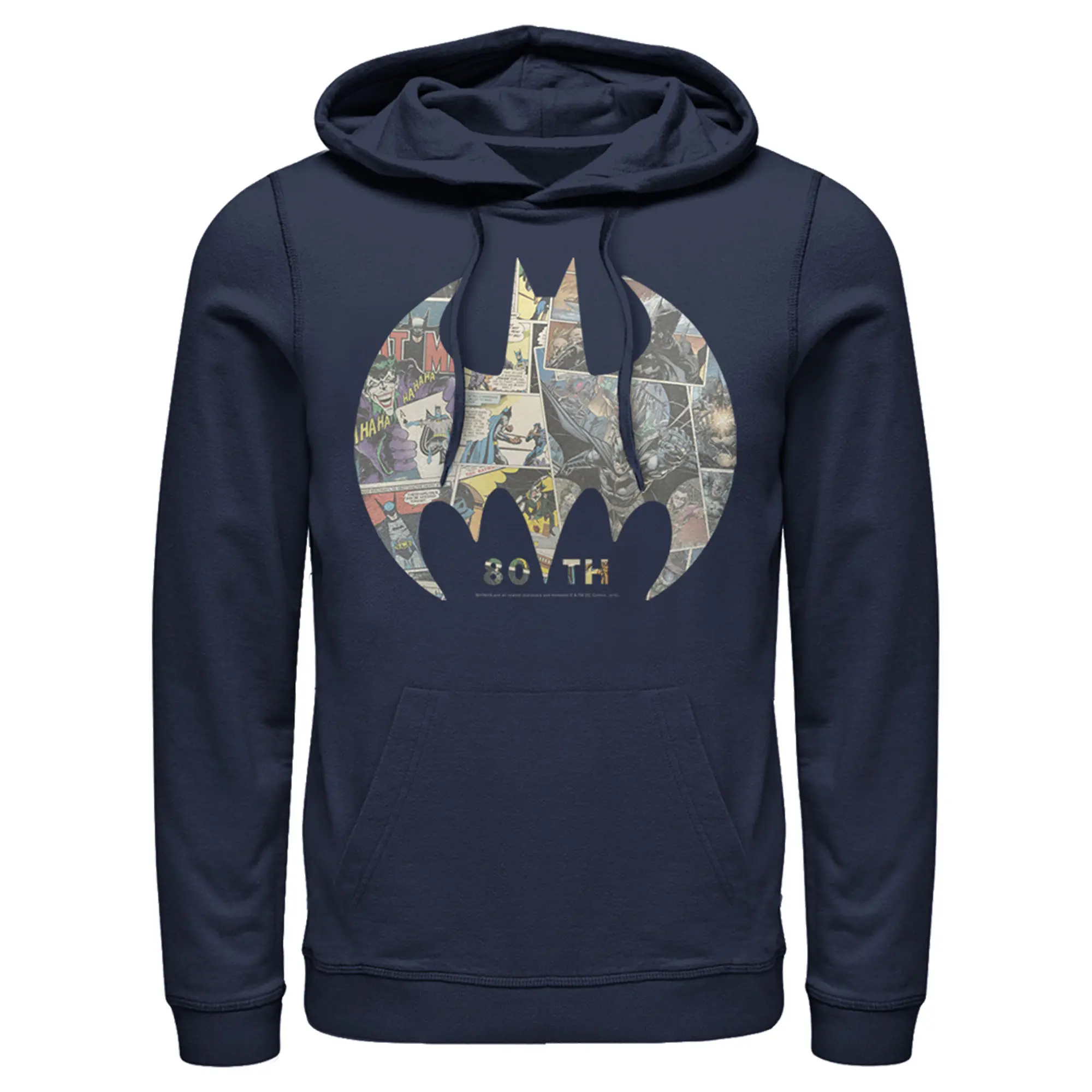 Men's Batman Shield Logo Comic 80th Anniversary Pull Over Hoodie