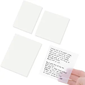 150 Sheets Clear Sticky Note Pads, 3 Sizes Transparent Sticky Notes Pads Set  Self-Adhesive Translucent Memo Tabs, Books Annotating Message Reminder for School, Office