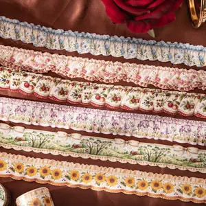 Beautiful Day Tape Series, Self-Stick Vintage Scrapbook, Handmade Card Making, Elegant Lace Design, DIY Crafts, Planner Stickers, Light Style