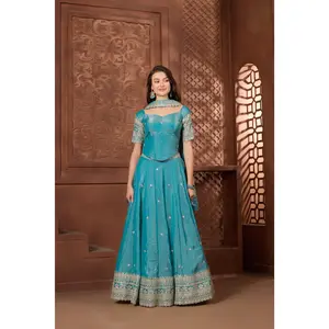 Ziya Teal Lehenga Set