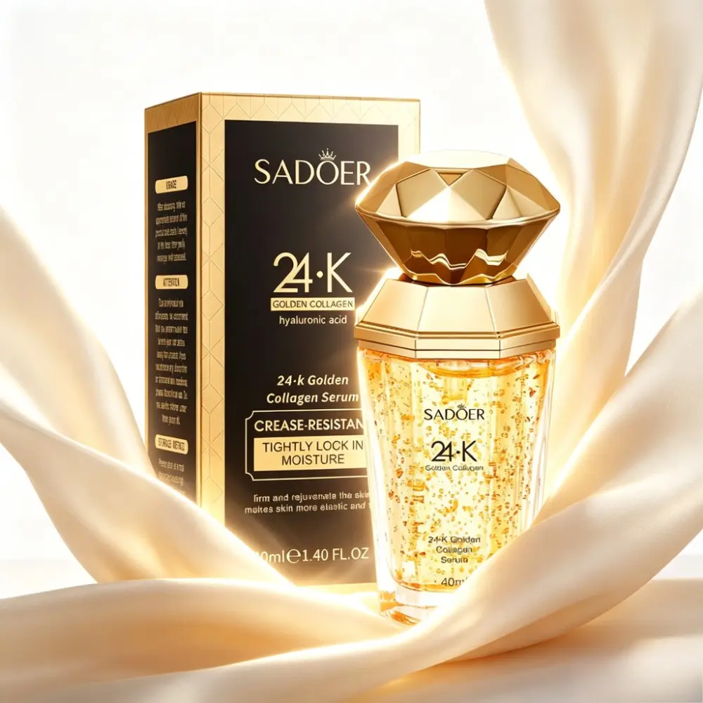 24K Gold Collagen Essence, a nourishing, Hydrating and moisturizing facial serum that improves skin elasticity and soothes and repairs. Suitable for all skin types. 40ml