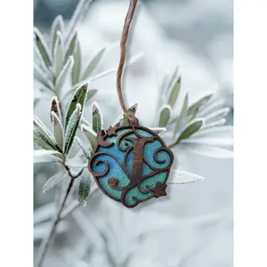 Star and Moon Initial Ornament